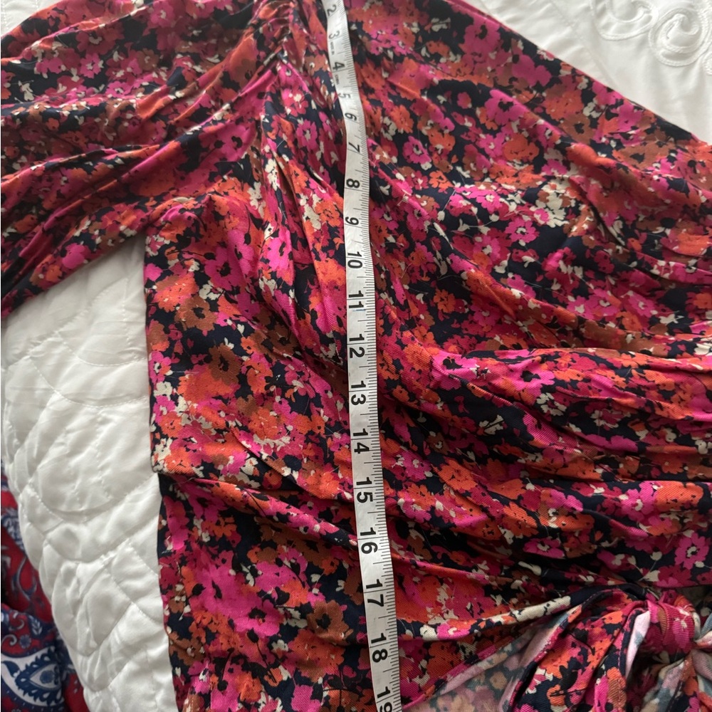 Amanda Uprichard Bexley One Shoulder Top Bloomessence Floral Large Ruched Knot - Picture 6 of 10